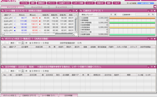 外為オンライン取引画面1
